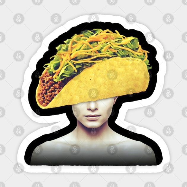 Taco head portrait Sticker by reesea